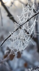 Wall Mural - a close up of a leaf covered in ice