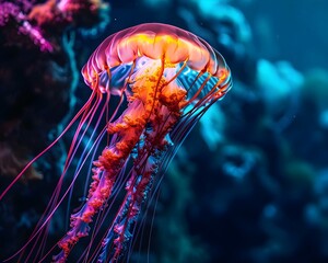 Wall Mural - a close up of a jellyfish in an aquarium