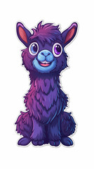 Canvas Print - Illustration of a charming llama in vector format. Templates for greeting cards, posters, t-shirts, party invites, and wall art created with vector graphics. 