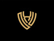OXU creative letter shield logo design vector icon illustration