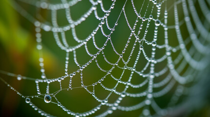 rain drops on a spider web