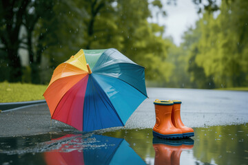 Vibrant rain accessories inspired by water, sky, trees, and natural landscapes.