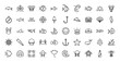 © calvinda - marine life nautical sea animals and equipment thick line blue icons vector