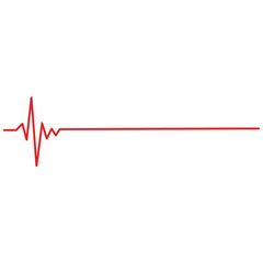 Red heartbeat icon. Heartbeat sign in flat design. Vector illustration. eps 10