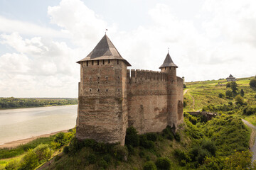 Wall Mural - View of the historic Khotyn fortress on a sunny day. Ukraine