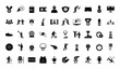 Collection of basketball game silhouette style icons vector