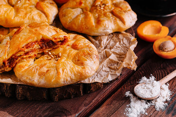 Wall Mural - Placinta, traditional Moldovan pastries with peaches