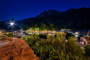 Canvas Print - Late Evening in the Small Tourist Resort of Marine de Porto on the West Coast of Corsica, France