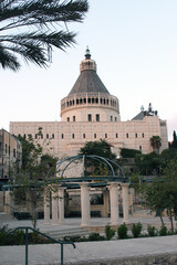 Canvas Print - The Basilica of the Annunciation in Nazareth, Israel, stands on the site where the archangel Gabriel announced to Mary the forthcoming birth of Jesus