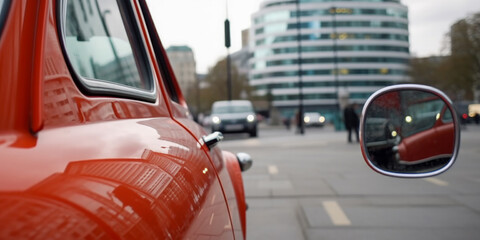 Poster - A car in the city traffic