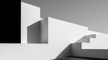 Wall Mural - a minimalist monochrome composition with abstract forms