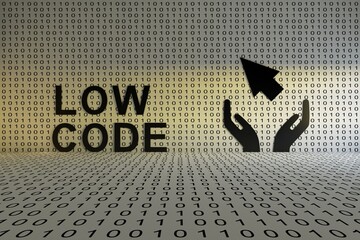 Wall Mural - low code concept text sunlight 3d illustration