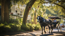 A Horse And Carriage In A Historic Setting