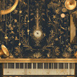 Piano art music Pattern Tile for seamless backgrounds, ai generated