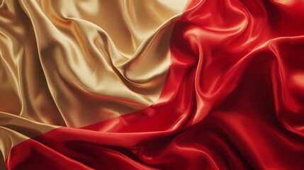 Poster - red and white silk background