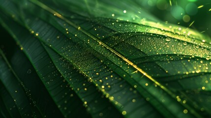 Canvas Print - water drops on a leaf