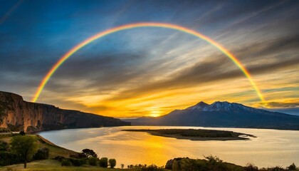 Wall Mural - beautiful anticrepuscular arch in sunset