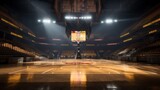 Fototapeta  - Basketball court with bright lights