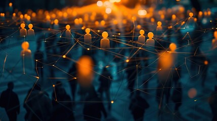 Wall Mural - concept of internet social network communication. generative ai