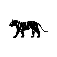 Poster - tiger icon. solid icon