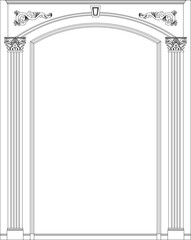 Canvas Print - vector design illustration, sketch of a vintage classic gate design drawing