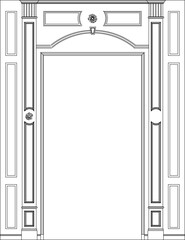 Canvas Print - vector design illustration, sketch drawing of a large classic vintage Roman Greek residential gate design