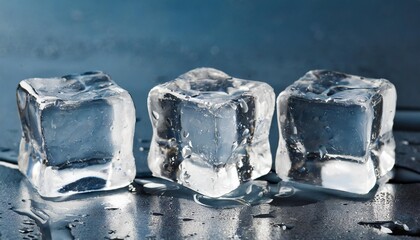 Wall Mural - three ice cubes