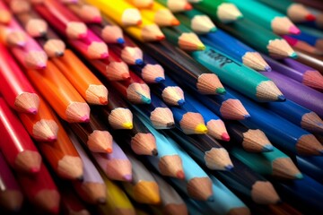 a lot of pencils that are in a rainbow of colors