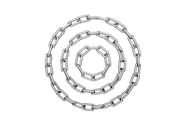 Wall Mural - metal chain is closed in a circle. metal chain blank in a circle for your design. metal chain on a t
