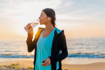 Wall Mural - woman doing sports in morning