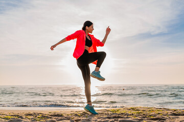 Wall Mural - woman doing sports in morning