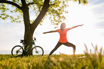 Wall Mural - woman doing sports in morning