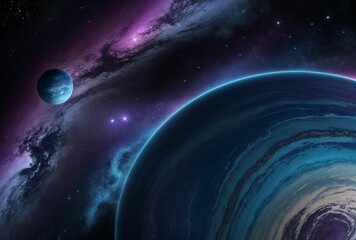  Imaginary purple planets and nebulae