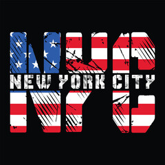 Nyc American Flag New York City Typography Quotes Motivational New Design Vector For T Shirt,Backround,Poster,Banner Print Illustration...