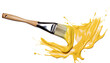 © Divid - paint brush and yellow paint splatter png. paintbrush with yellow paint isolated. Paintbrush png. Yellow paint png. Brush for painting the walls with yellow paint pong
