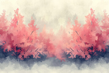 Wall Mural - watercolor landscape: artistic nature's abstract beauty