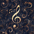 music clef note as background on a seamless tile, ai generated