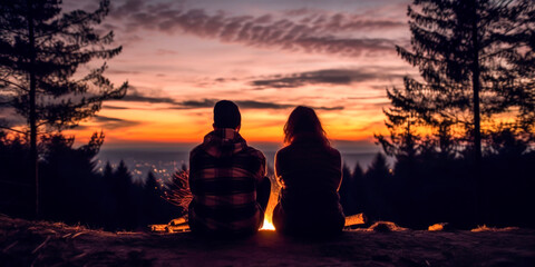 Canvas Print - A happy couple spending time together