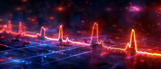 Computer Screen Displaying Vibrant Line of Lights
