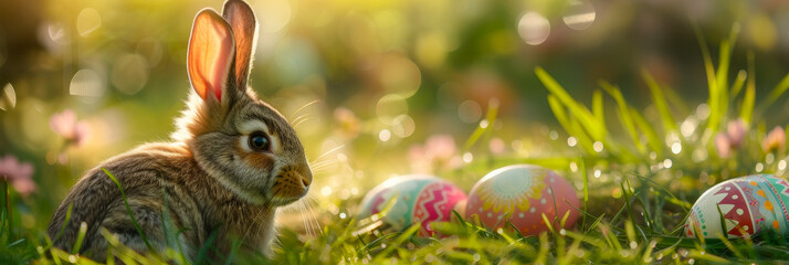 easter bunny on grass