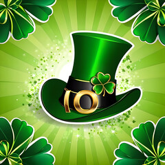 happy St Patrick's day holiday illustration green saint Patrick background