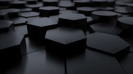 Sticker - Abstract  3d rendering of the black geometric background , digital data background 3d render polygon.