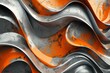 Spectacular waves of orange gray and sliver