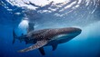 whale shark rhincodon typus background generative ai
