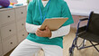 © Krakenimages.com - Hispanic man therapist's hands diligently jotting down patient's recovery notes at homely rehab clinic