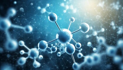 Wall Mural - 152879 3d illustration of molecule model science background wit