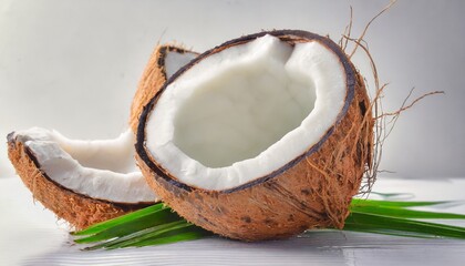 Wall Mural - coconut on a white background