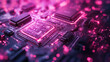 High tech geometry and connection system dark background cpu technology background Circuit board containing the computer central processing unit