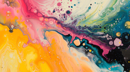 Wall Mural - Title: Colorful Watercolor Splash: Artistic Design with Grunge Texture and Rainbow Swirls