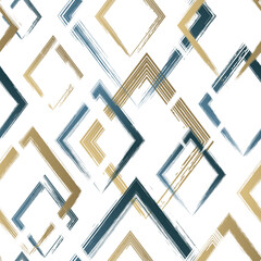 Wall Mural - abstract rhomb seamless pattern. repeating gold grunge backdrop. random rhombus. background golden p